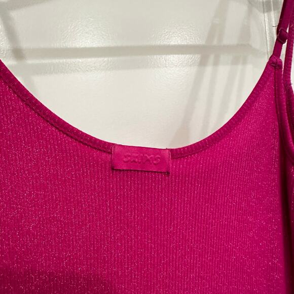 RARE SKIMS SOFT LOUNGE SHIMMER LONG SLIP DRESS IN FUSCHIA SIZE LARGE - Picture 7 of 7